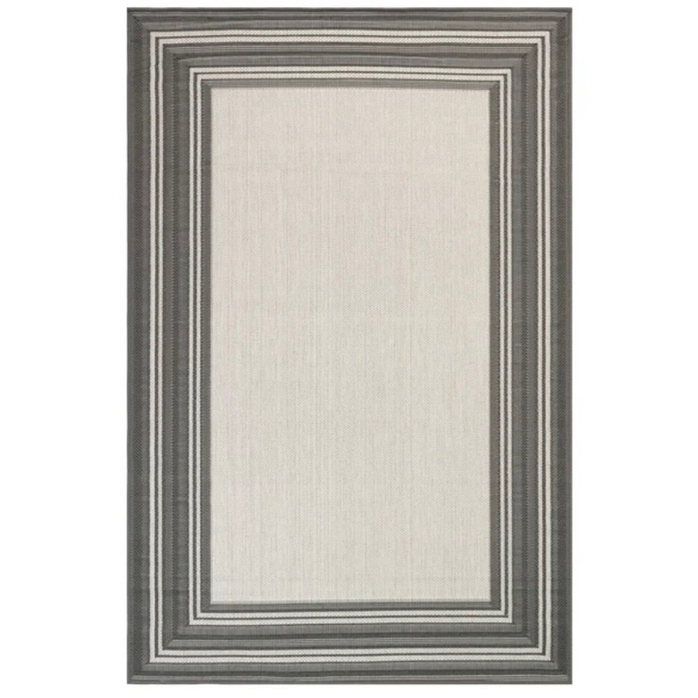 New Gracie Oaks Flatweave Indoor Outdoor Runner Rug – Gray